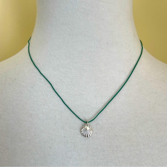 Shell Necklace on Turquoise Cord - Picture 1 of 4